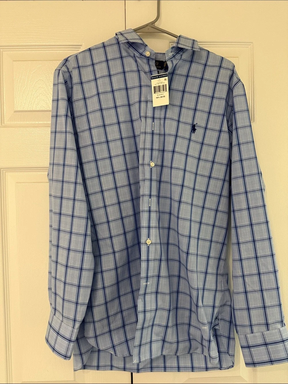 Polo by Ralph Lauren Light Blue and Navy Check Button-Down Shirt